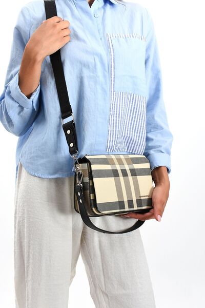 Just Polo KADIN OMUZ ÇANTASI EKOSE YENİ SEZON