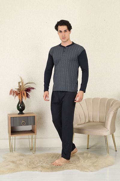 Rimoli 100% Cotton Single Jersey Jacquard Men's Pajama Set 1095