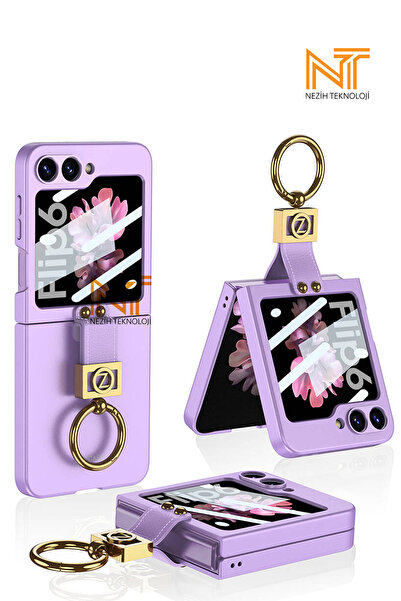 Nezih Case Samsung Galaxy Z Flip 6 Uyumlu Z Harfli Yüzüklü Kıpta Kapak