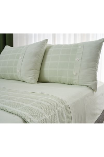 Doqu Home طقم غطاء لحاف فردي من بيكيه جلوريا - أخضر