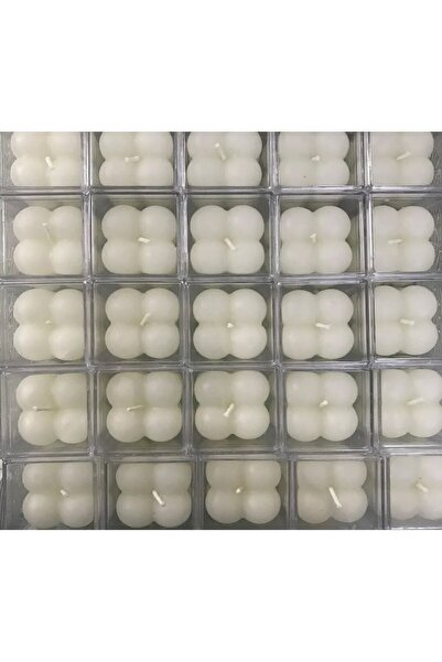 Genel Markalar 25 Adet Mika Kutulu Beyaz Mini Bubble Mum Seti