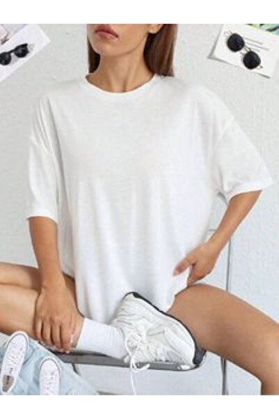 FİTGO Λευκό Υπερμεγέθες Μπλουζάκι