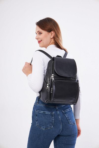DERİNSS Derinss Dkb111 - Genuine Leather Women's Backpack and Shoulder Bag