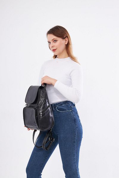 DERİNSS Derinss Dkb111 - Genuine Leather Women's Backpack and Shoulder Bag