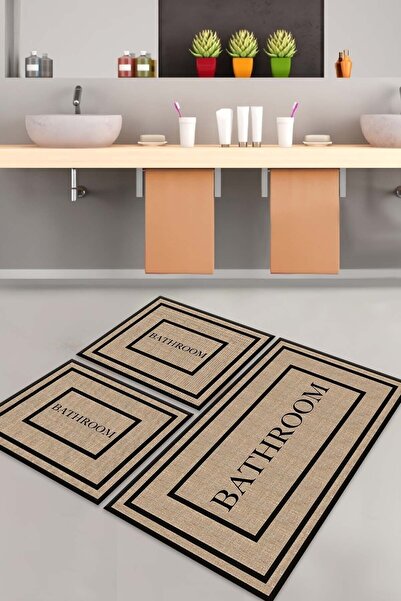 ALAADDİN CARPET Kaymaz Tabanlı Leke Tutmaz Yıkanabilir 3lu (60x100) 2(50x60)b...