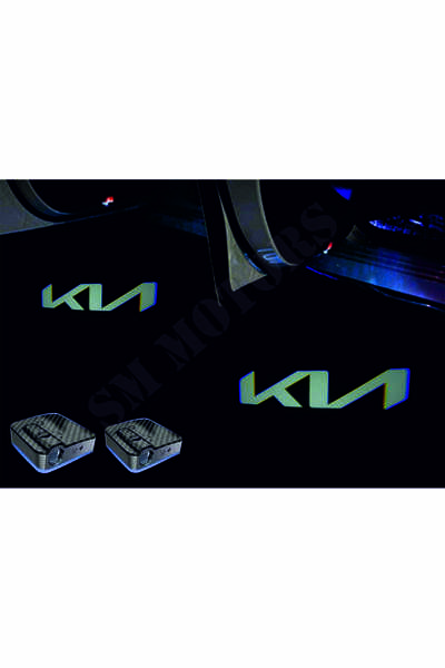 Sm Motors KİA YENİ LOGO  Araçlar Için Pilli Yapıştırmalı Kapı Altı LED Logo K...