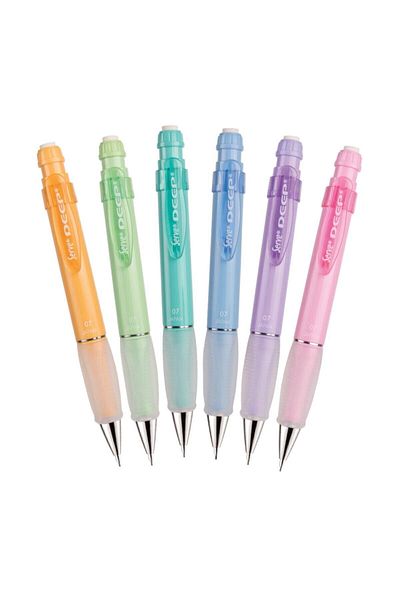 Serve Deep 0.7 Mm Mechanical Pencil Pastel Set of 6