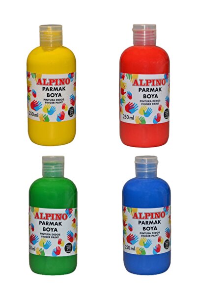 Genel Markalar Alpino Parmak Boyası Kırmızı Mavi Yeşil Sarı 250ml Set