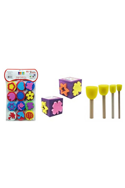 Modellino 12'li Südor Eva Baskı + 2 Adet Eva Küp Baskı + 4'lü Sünger Ponpon F...
