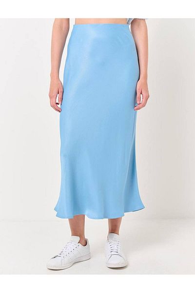 Fiori Fusta Midi din Satin - Talie elastica