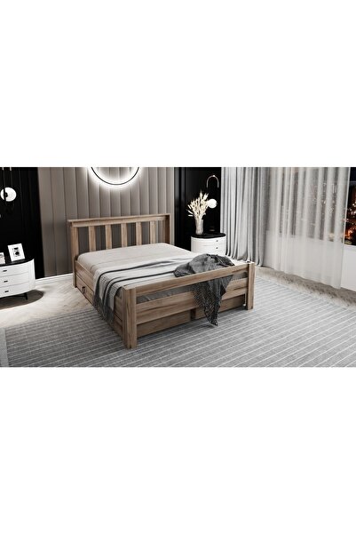 Ninnimo Arya Çift Kişilik 160x200 Yatak Uyumlu Çırağan Çekmeceli Karyola