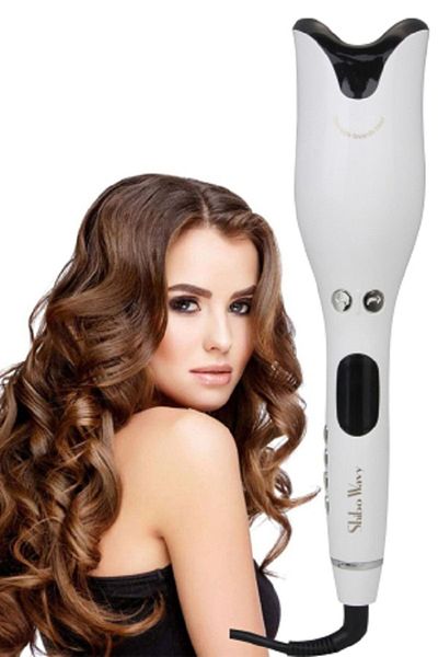 Shibowavy Super Easy Automatic White Hair Curling Iron - Thick Water Wave 25mm