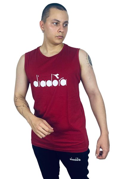 Diadora Therm Men's Claret Red Sleeveless T-Shirt - 1Atl01-Bordo