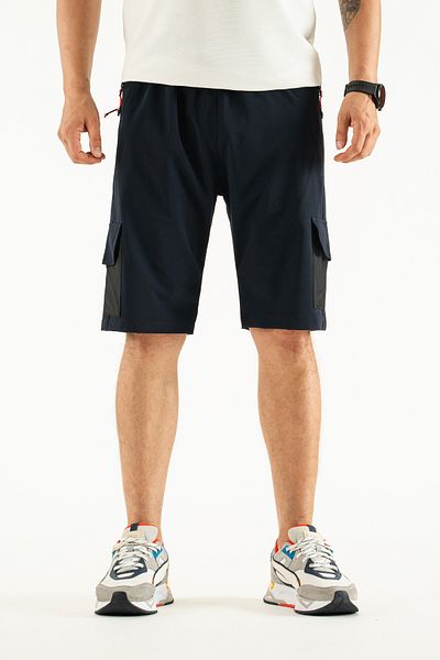 REYNARD Ανδρικό σορτς Capri με λεπτομέρεια τσέπης Navy Blue από αναπνεύσιμο ύφασμα Lycra