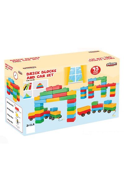 PİLSAN Pilsan Brick Block and Car Set