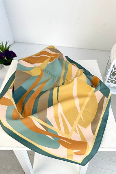 KUQOS Flora Patterned Bandana/Scarf Water Green