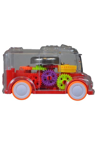 CToys Ctoy Transparent Minibus with Light and Sound Red