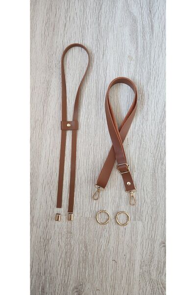 NAZENİN HOBİ AKSESUAR طقم قلادة من الجلد ومجموعة حلقات زنبركية