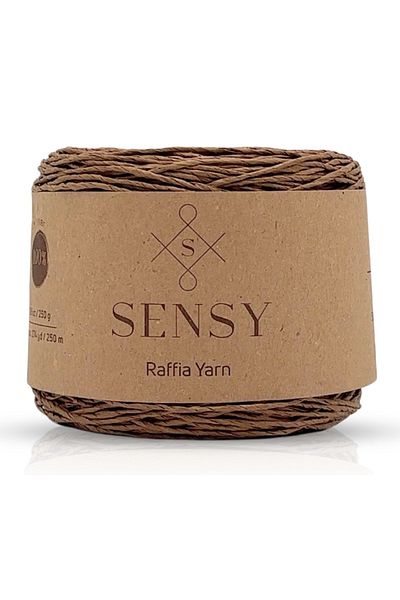 SENSY Premium 250 gr Φυσικό Χαρτοσχοινί, Ψάθινο Χαρτοσχοινί, Ράφια, τσάντα, σουπλά, καπέλο, 250m Milk Coffee