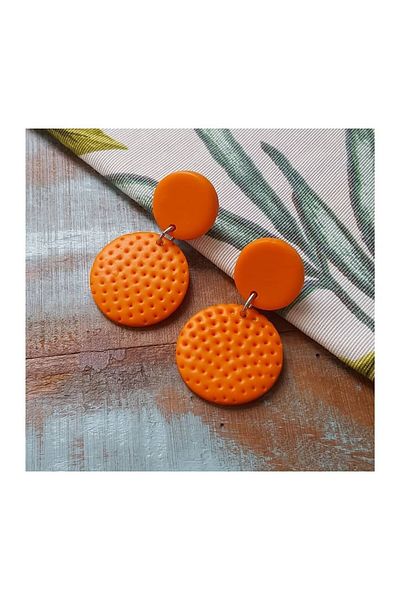 TREND Colorful Polymer Earrings - Orange Summer Beach