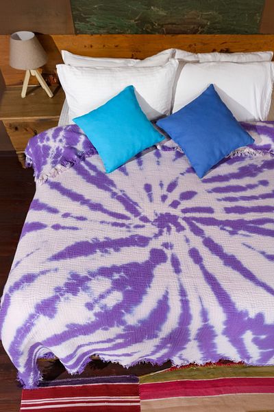 OTEXSA 200x220 Muslin Bedspread - 4 Layers, Made with Marbled Art