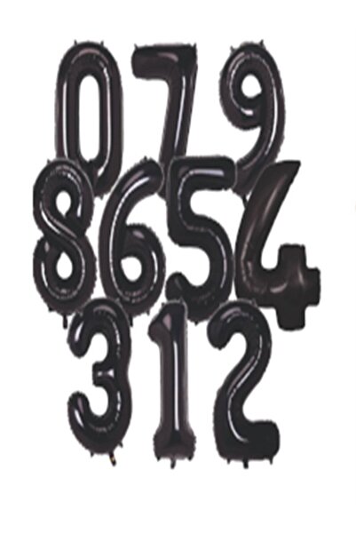 SOYLU 34 inç Siyah Rakam Folyo Balon 0