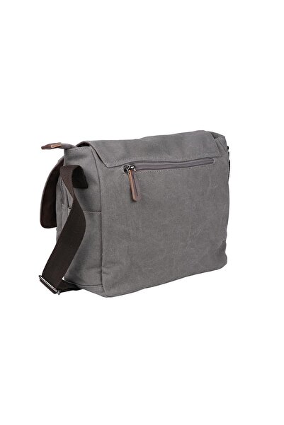 Bagacar Сіра унісекс сумка через плече - канвасова тканина, відділення для ноутбука