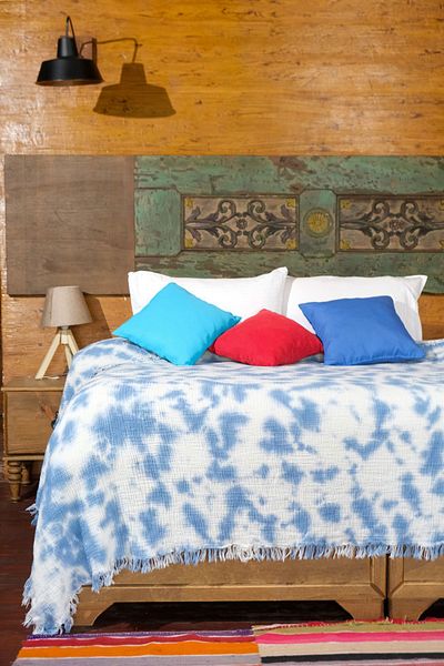 OTEXSA 200x220 Muslin Bedspread - 4 Layers, Made with Marbled Art