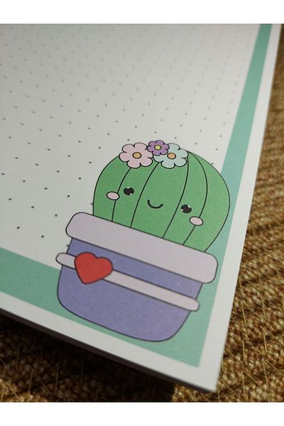 Milyoncu Sepeti Cactus Patterned Dotted Notebook-Notepad-Blocknote A5