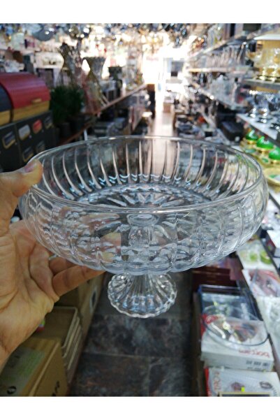 KESEN ZÜCCACİYE وعاء عرض بأرجل زجاجية مقاس 24 سم