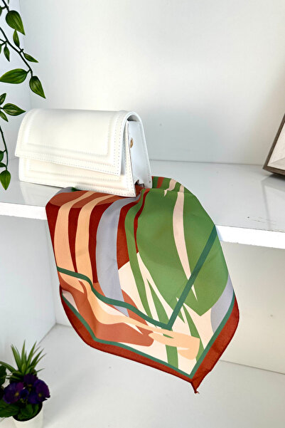 KUQOS Flora Desenli Bandana/Fular Kiremit