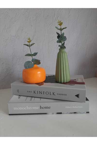 ATÖLYEM BURADA TURUNCU YEŞİL VAZO TAKIM