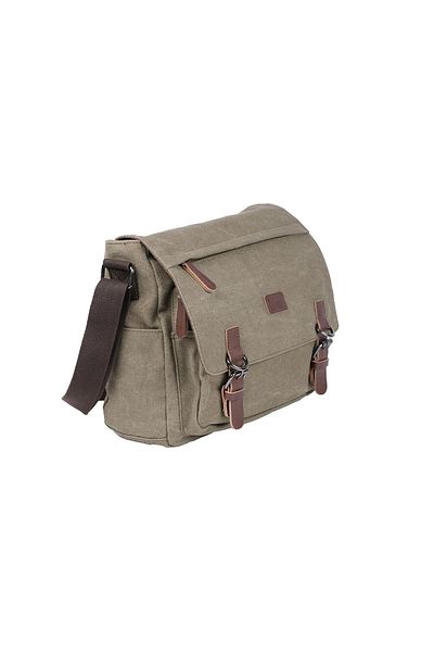 Bagacar Geantă verde unisex - țesătură din pânză, compartiment pentru laptop