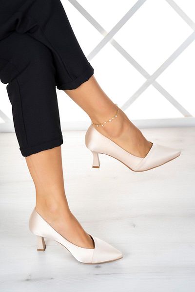 Erkan Saçmacı Laura Plus Pantofi Rochii De Seara Satin Tan 6 cm