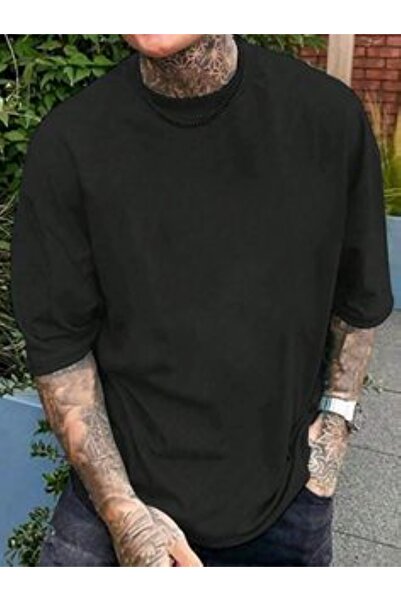 THE WHITE Tricou negru supradimensionat