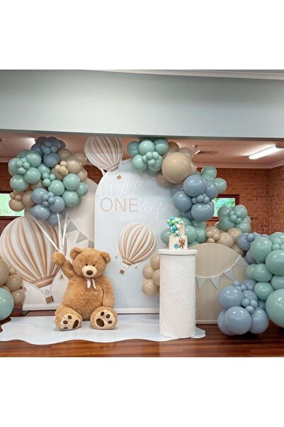 Çemrek Süs Parti مجموعة بالونات سلسلة بالونات عيد الميلاد باللون الأزرق والشت...