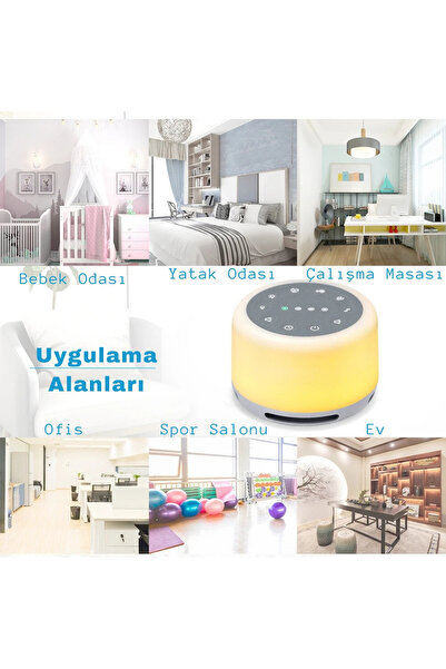 SZ MASTER Beyaz Gürültü Makinesi Bebek uyutma ve yetişkinler için doğal sesler 7renkli zamanlamalı GeceLambası