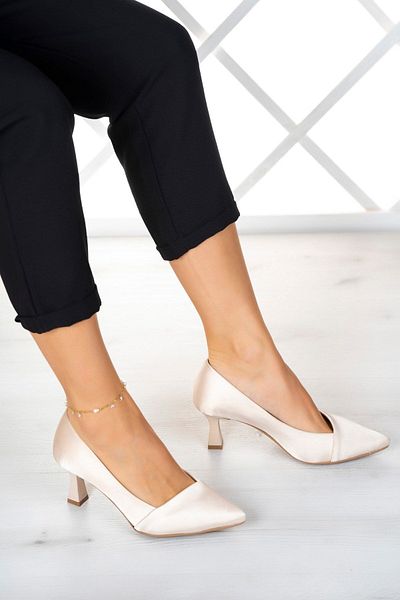 Erkan Saçmacı Laura Plus Pantofi Rochii De Seara Satin Tan 6 cm