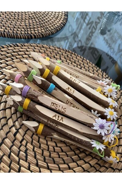 YAHO OYUNCAĞIN DOĞAL HALİ Ahşap Dekoratif Ağaç Kalem 5*li