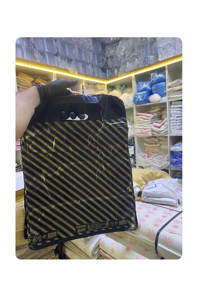 FİGANLAR 50 Black Striped Gift Bags - Pack of 2