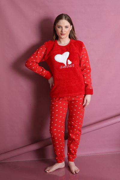 FAMES PİJAMA Fleece Winter Pajama Set