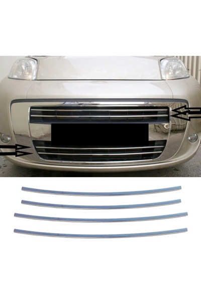 MYTUNİNG Fiat Fiorino Krom Ön Panjur 4 Parça P.çelik 2008 Ve Üzeri