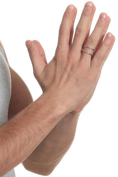 LABALABA Men's Lacquer Silver Color Plated Wire Wrap Ring