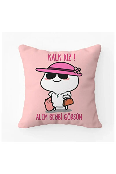 galaxyboutique 'Kalk Kız Alem Beybi Görsün' Mini Kare Yastık