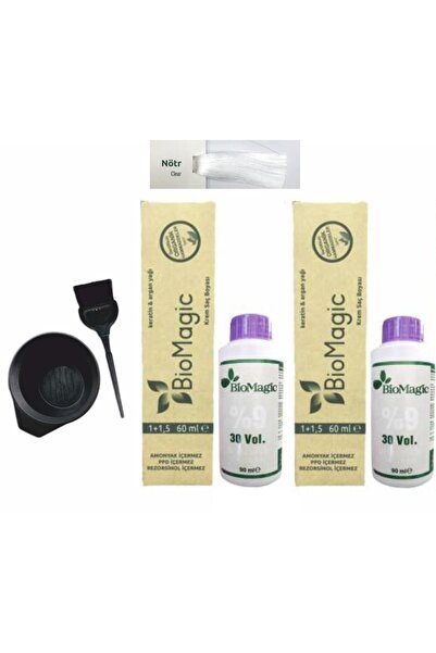 BIOMAGIC Organik Keratin+argan Yağlı Saç Boyası Nötr 60ml X2 Adet+oksidan 90ml+boyama Seti