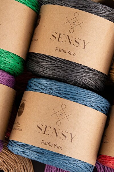 SENSY Premium 250 gr Doğal Kağıt Ip, Hasır Kağıt Iplik, Rafya,çanta,supla,şapka Ipi, 250m Natürel