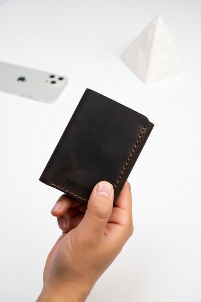 Niki Leather Кафяв кожен портфейл Ramos, държач за карти