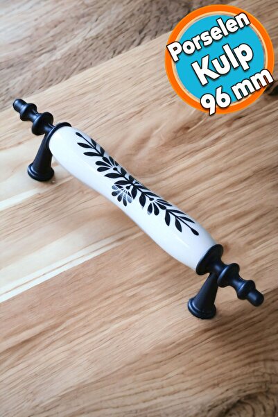 NZB Porselen Beyaz Siyah 96 mm Kulplar Mobilya Mutfak Dolabı Çekmece Dolap Kapak Kulpu Kulbu