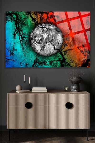 TAULART Tablou din sticlă nerezistentă cu imprimare UV cu peisaj lunar minuna...