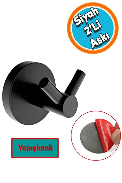 NZB Yapışkanlı Metal Sağlam Banyo Lavabo Çatal 2'li Askılık Aparat Bornoz Hav...